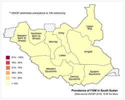 Prevalence Map: FGM in South Sudan